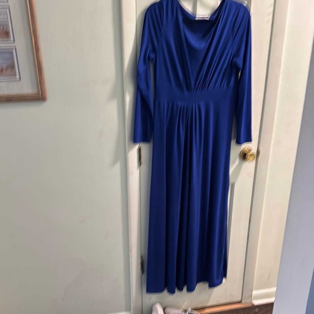 Elegant Blue Long Sleeve Dress